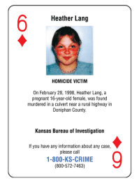 KDOC/KBI Cold Case Playing Cards Highlight Unsolved Homicides, Missing ...